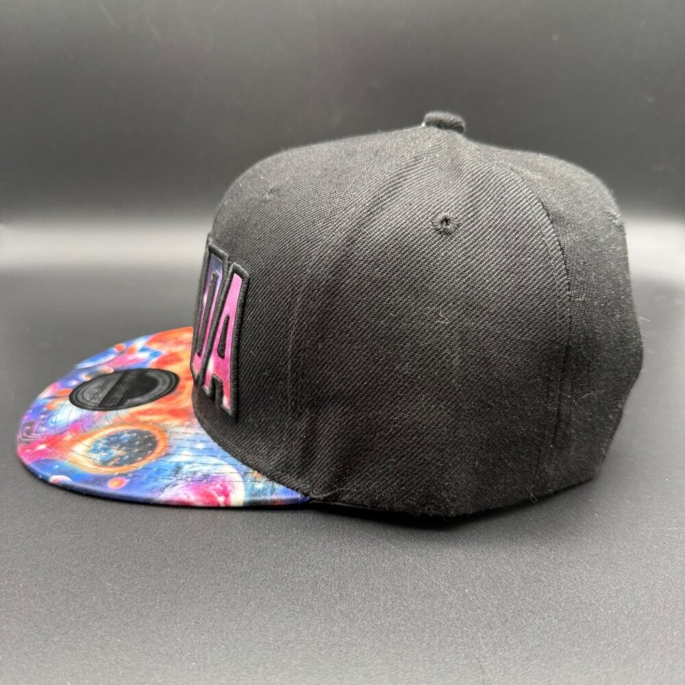 Florida Galaxy Hat Cap Space Flat Bill Snapback Black Travel Destination OSFA - Picture 4 of 11